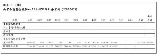 向督導委員會提供的AAA-MW的財務資料（2002-2003）（續(xù)）