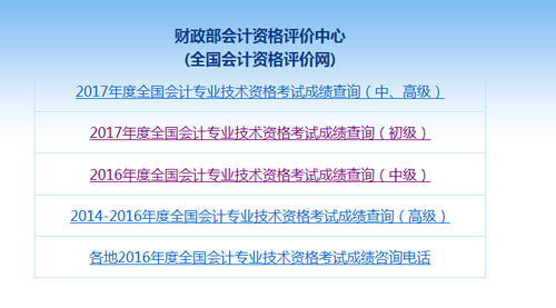 中級(jí)會(huì)計(jì)職稱成績(jī)查詢