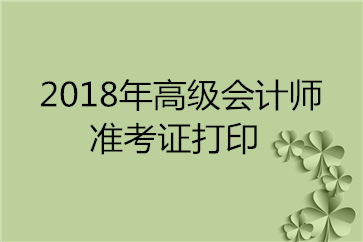 廣東2018年高級會計(jì)師考試準(zhǔn)考證打印入口