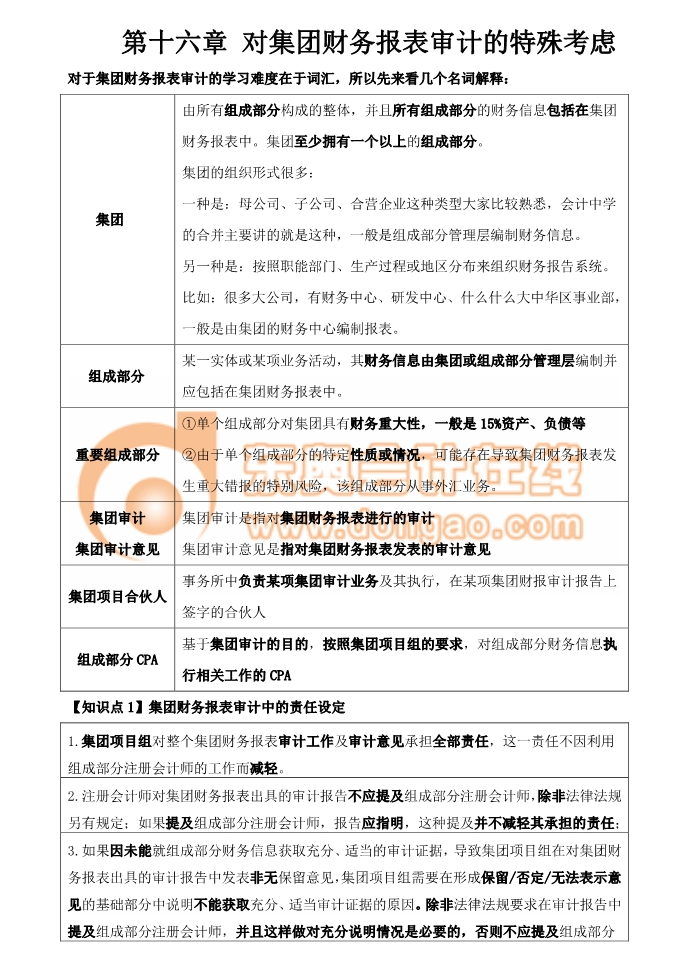 集團財務報表審計
