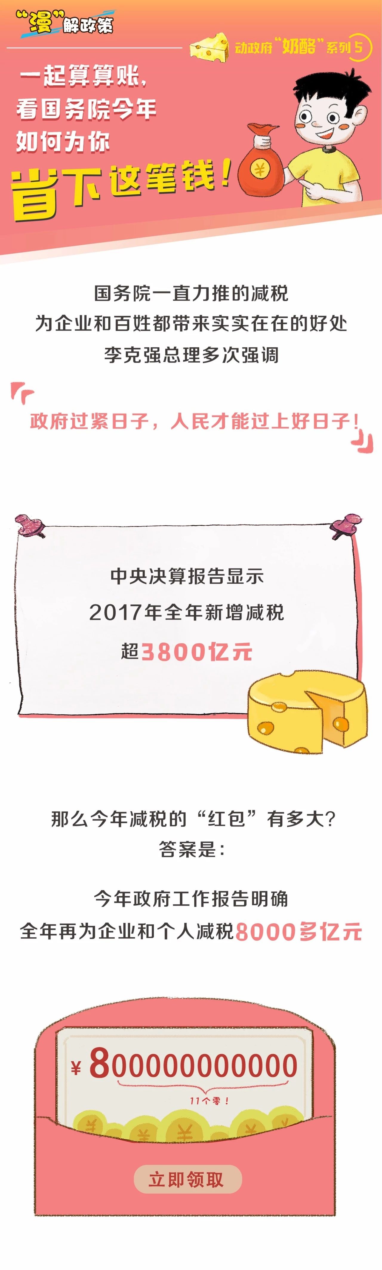 政府決定全年為企業(yè)和個人減稅8000多億元