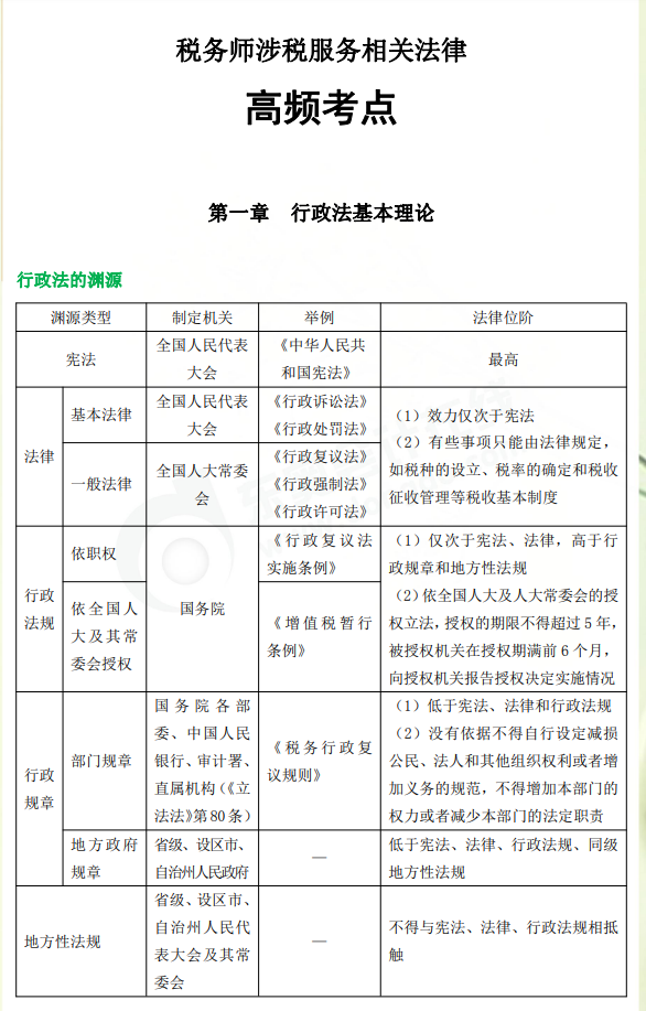 《涉稅服務(wù)相關(guān)法律》高頻考點(diǎn)（1）