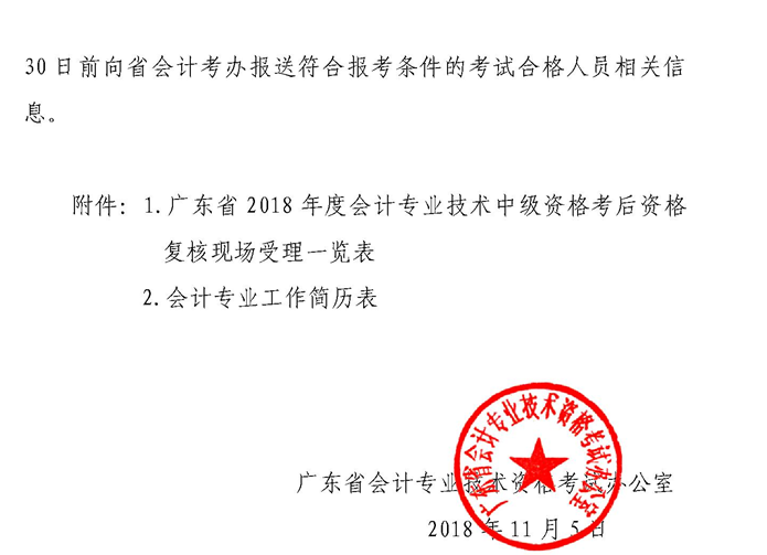  廣東2018年中級會計(jì)考后資格審核