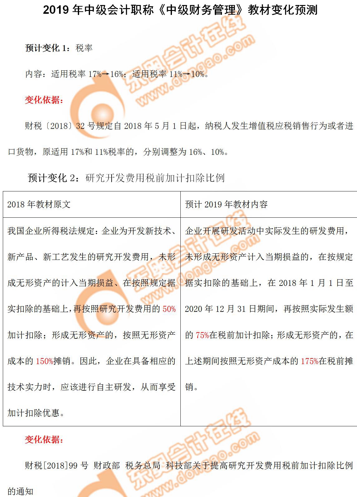 《中級財(cái)務(wù)管理》2019年預(yù)計(jì)變化內(nèi)容