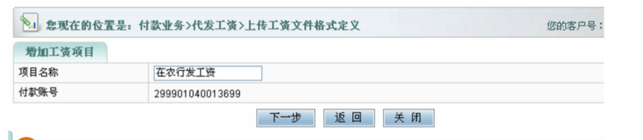 輸入“項(xiàng)目名稱”，點(diǎn)擊“下一步”