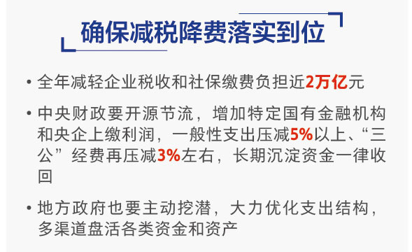 確保減稅降費落實到位