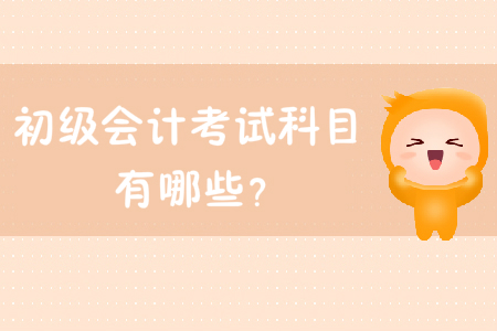 2019年初級會計考試科目有哪些？