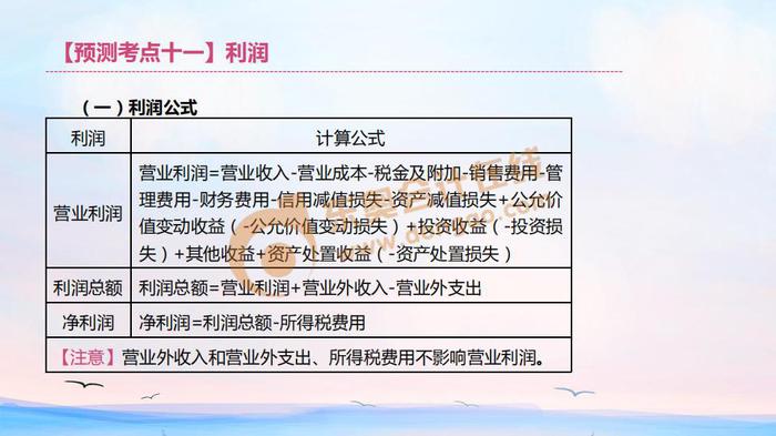 初級會計(jì)利潤