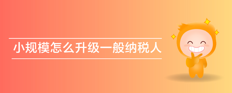 小規(guī)模怎么升級一般納稅人