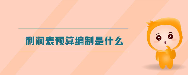 利潤(rùn)表預(yù)算編制是什么