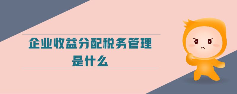 企業(yè)收益分配稅務(wù)管理是什么