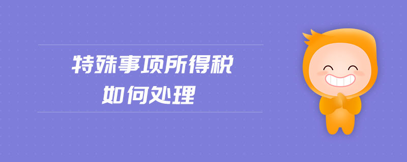 特殊事項所得稅如何處理 特殊事項所得稅如何處理