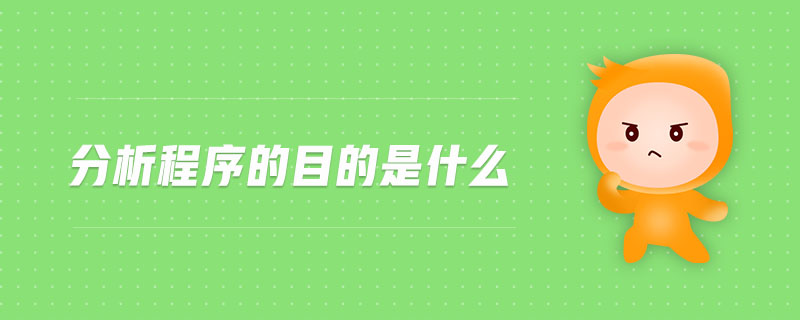 分析程序的目的是什么 分析程序的目的是什么