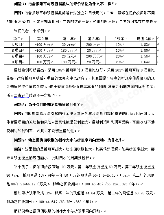 財管知識點答疑