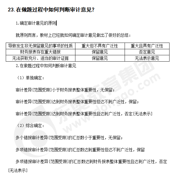 注會(huì)審計(jì)知識(shí)點(diǎn)答疑