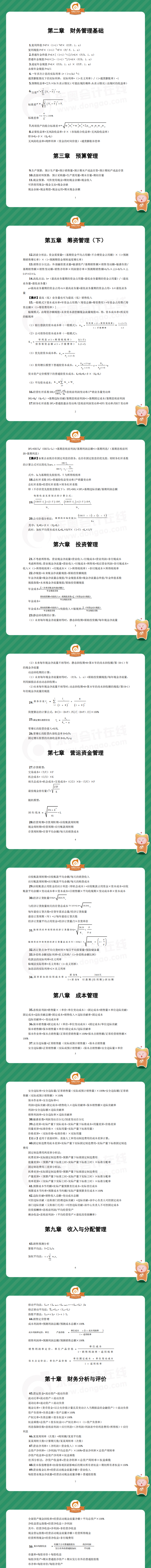 中級財管奪分必背公式（50個）