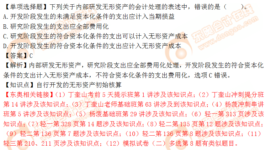 2018年稅務師《財務與會計》單選題：自行開發(fā)的無形資產(chǎn)