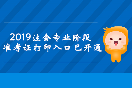 2019年四川注冊(cè)會(huì)計(jì)師專(zhuān)業(yè)階段準(zhǔn)考證打印入口已開(kāi)通