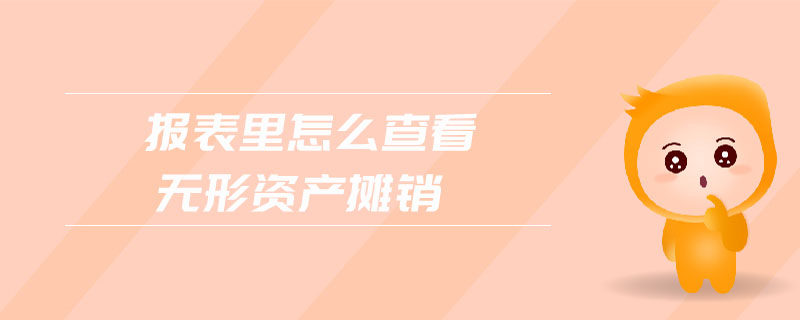 報表里怎么查看無形資產(chǎn)攤銷