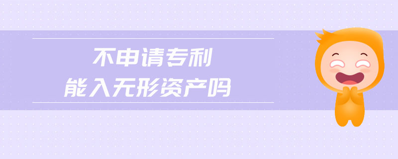 不申請專利能入無形資產嗎