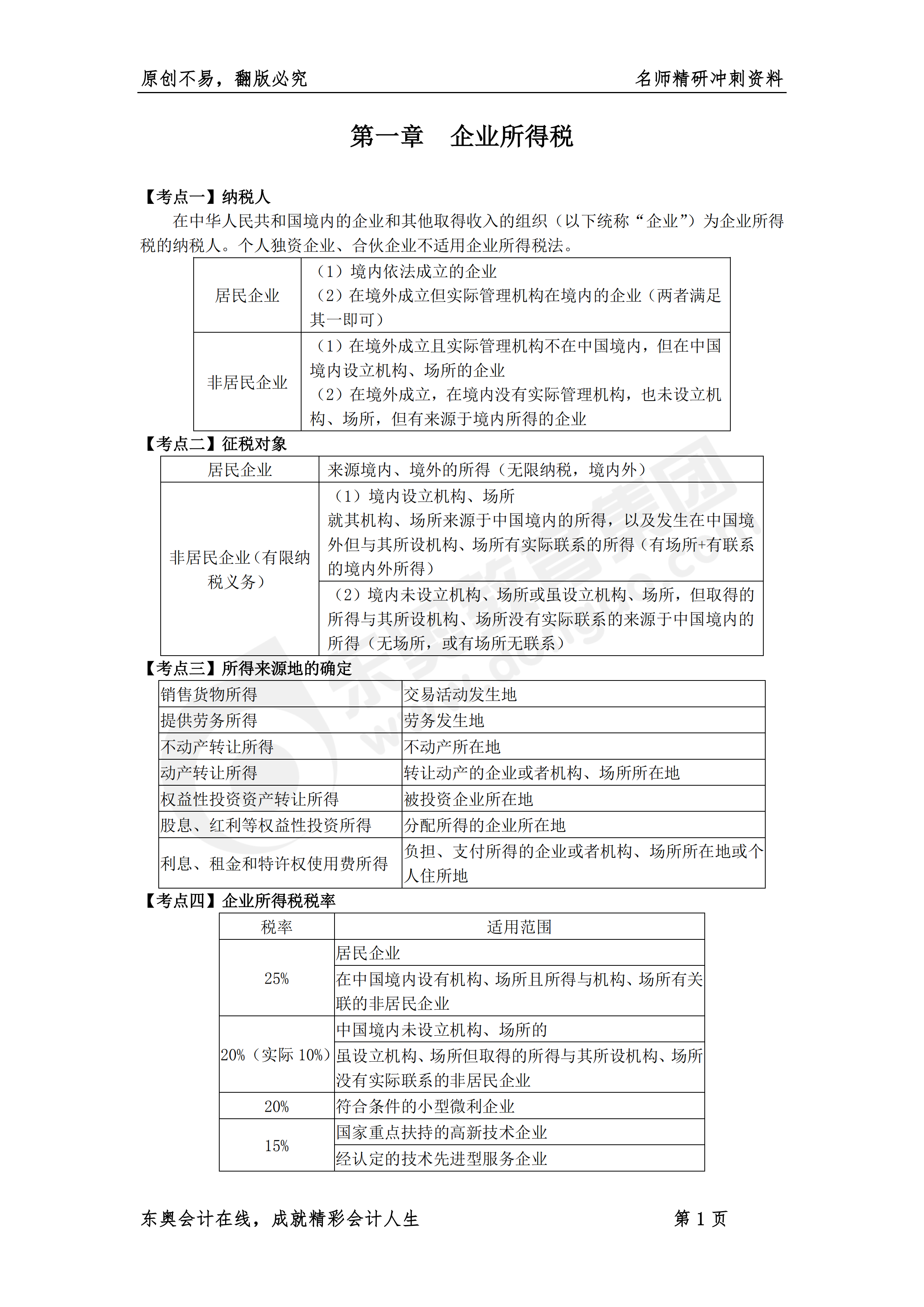 《稅法二》名師精研沖刺資料1