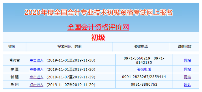 兵團(tuán)初級會(huì)計(jì)職稱報(bào)名