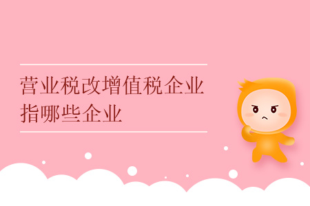 營(yíng)業(yè)稅改增值稅企業(yè)指哪些企業(yè)？