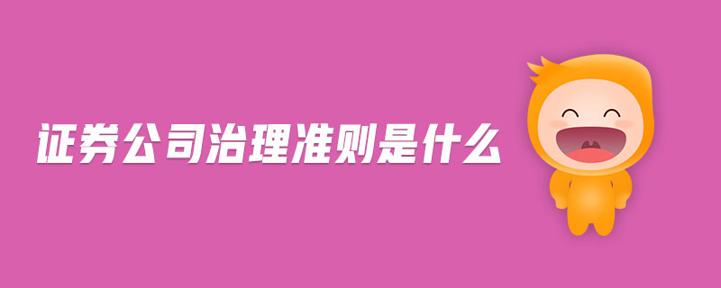 證券公司治理準(zhǔn)則是什么