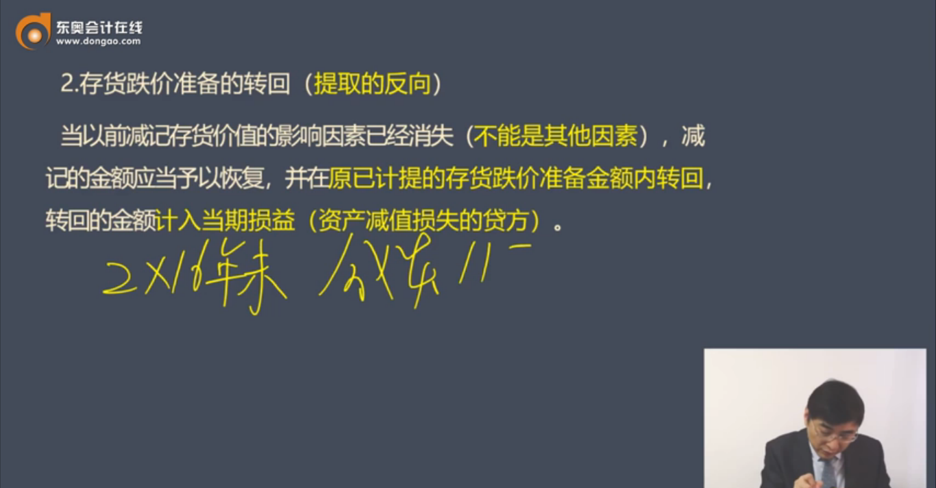 存貨跌價(jià)準(zhǔn)備的轉(zhuǎn)回