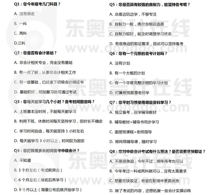 考生問(wèn)卷調(diào)查