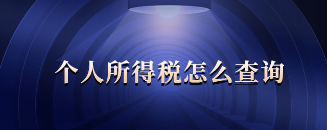 個(gè)人所得稅怎么查詢