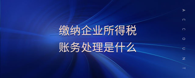 繳納企業(yè)所得稅賬務(wù)處理是什么 繳納企業(yè)所得稅賬務(wù)處理是什么