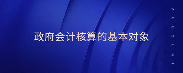 政府會計(jì)核算的基本對象