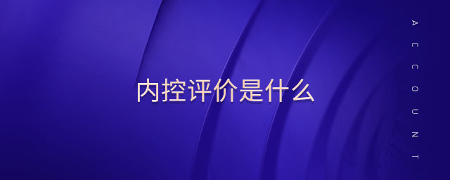 內(nèi)控評價是什么