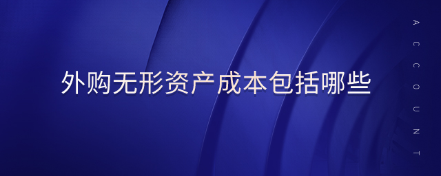 外購無形資產成本包括哪些 外購無形資產成本包括哪些