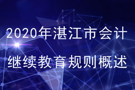2020年廣東省湛江市會(huì)計(jì)繼續(xù)教育規(guī)則概述
