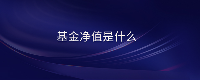 基金凈值是什么