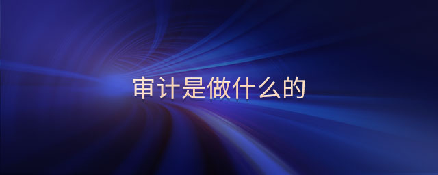 審計是做什么的