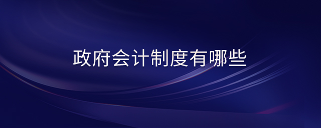 政府會計制度有哪些