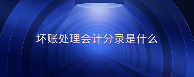 壞賬處理會計分錄是什么