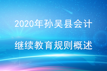 2020年黑龍江省孫吳縣會計繼續(xù)教育規(guī)則概述