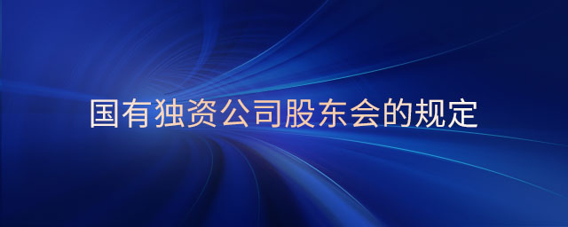 國有獨資公司股東會的規(guī)定