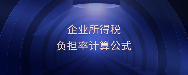 企業(yè)所得稅負(fù)擔(dān)率計(jì)算公式