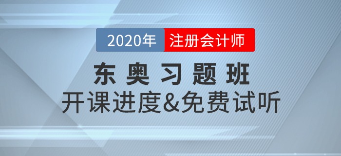 2020年注冊會(huì)計(jì)師考試，東奧習(xí)題班開課啦！