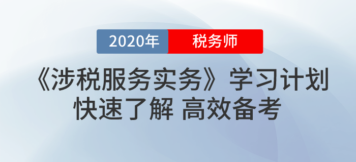 2020年稅務師《涉稅服務實務》基礎階段學習計劃！最全！