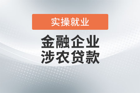 金融企業(yè)涉農(nóng)貸款是指什么？