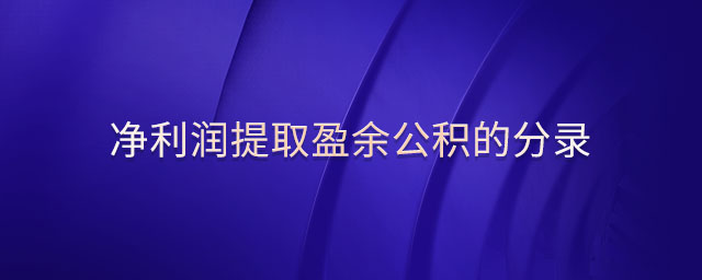 凈利潤提取盈余公積的分錄