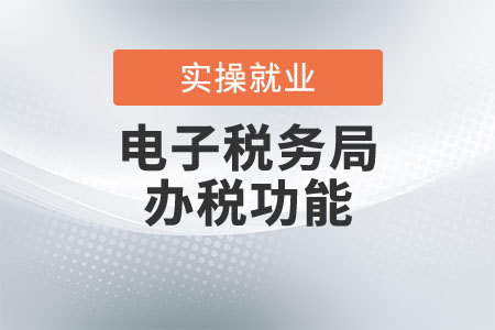 電子稅務(wù)局辦稅功能都有哪些？