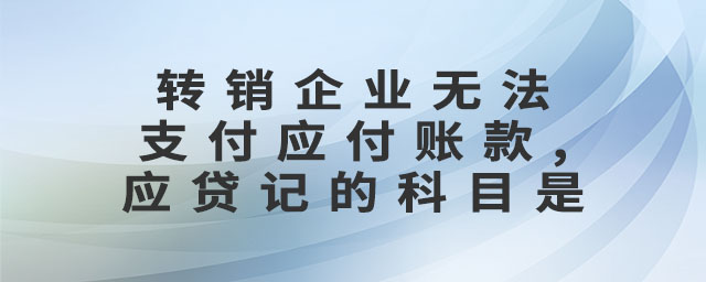 轉(zhuǎn)銷企業(yè)無(wú)法支付應(yīng)付賬款,應(yīng)貸記的科目是