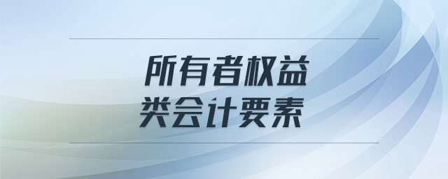 所有者權(quán)益類會(huì)計(jì)要素